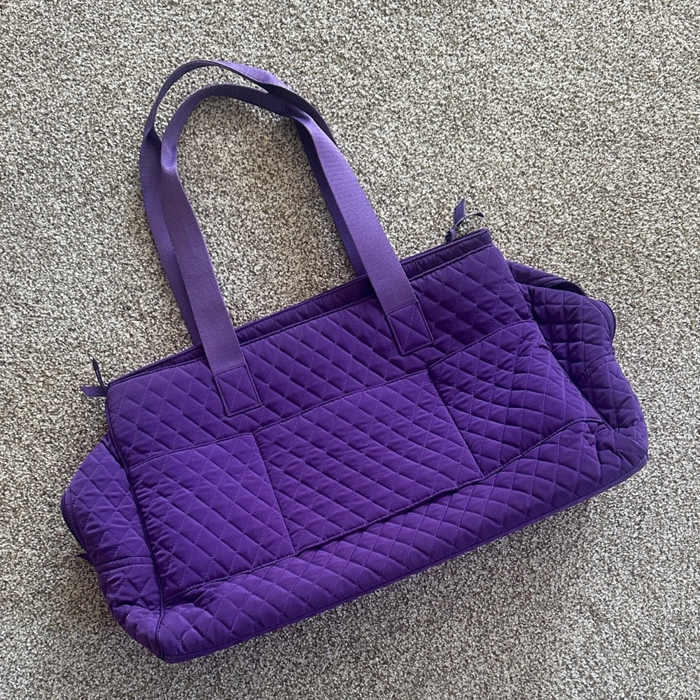Vera Bradley Quilted Purple Travel Tote Bag